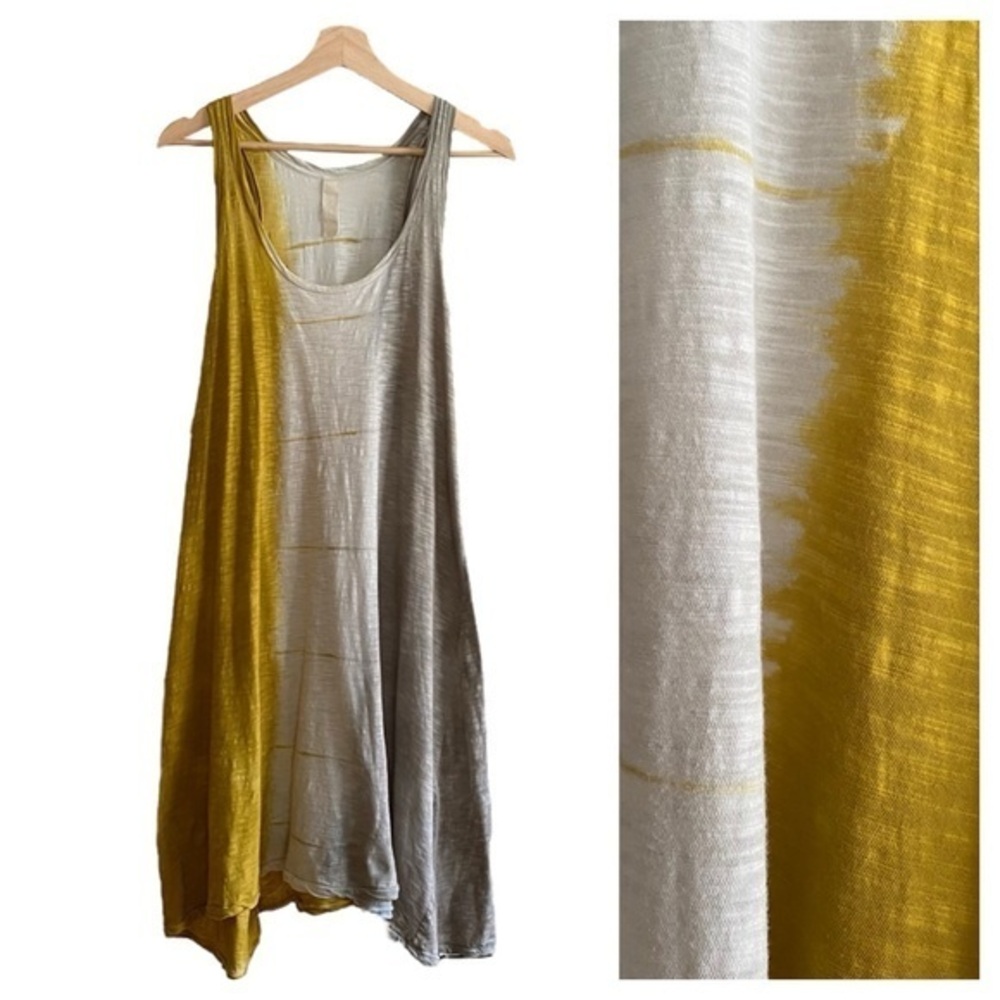 Gilda Midani Gray Yellow White Ombre Tie Dye Sleeveless Dress